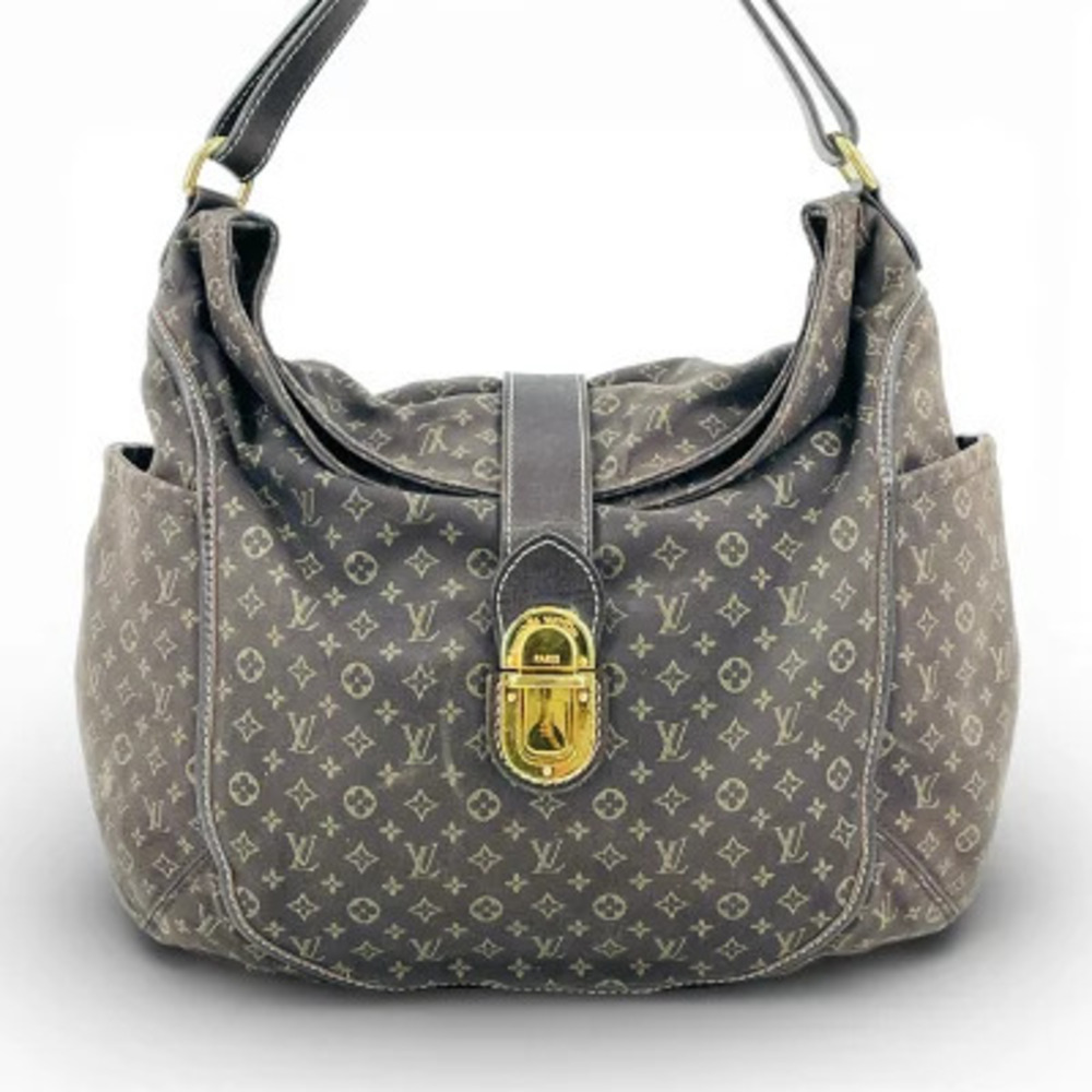 Louis Vuitton Monogram Lin Idylle Shoulder Bag Canvas Leather Ebene Brown